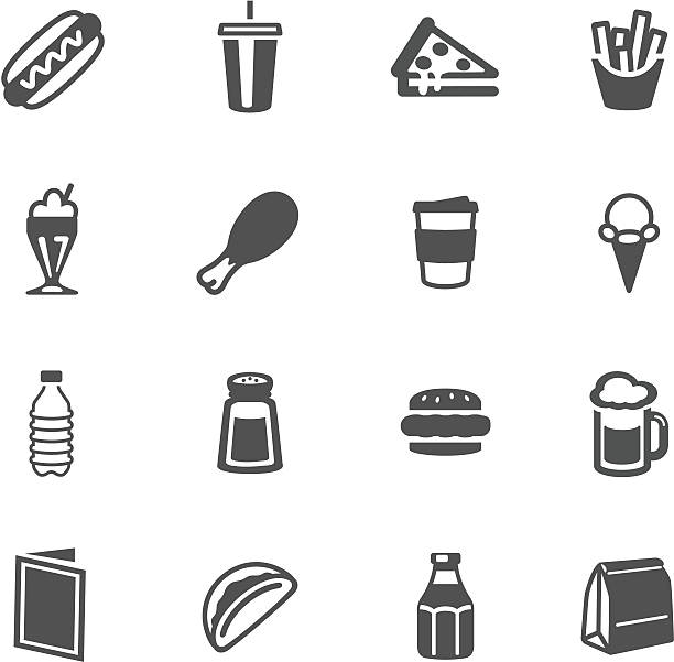 fast food symbols - junk food stock illustrations