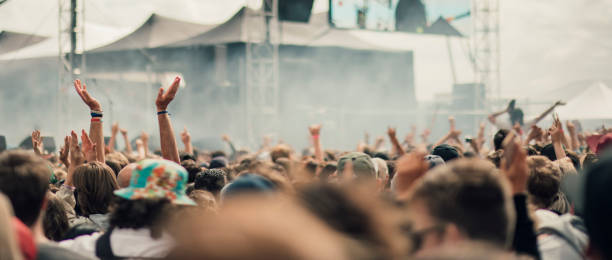 festival crowd - concert stock pictures, royalty-free photos & images
