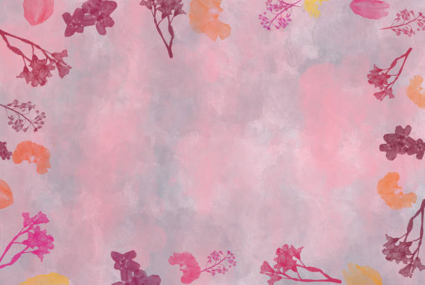 floral paint frames. abstract paper backgrounds with artistic flourish - garden decoration stock pictures, royalty-free photos & images