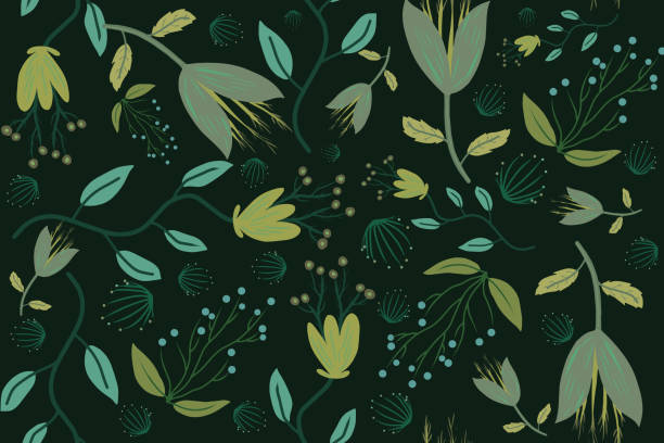 floral pattern - garden decoration stock illustrations