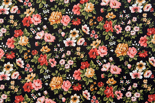 floral wallpaper, full frame - home decoration stock pictures, royalty-free photos & images