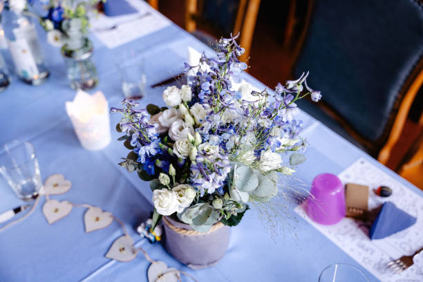 flower decoration at a wedding - garden decoration stock pictures, royalty-free photos & images