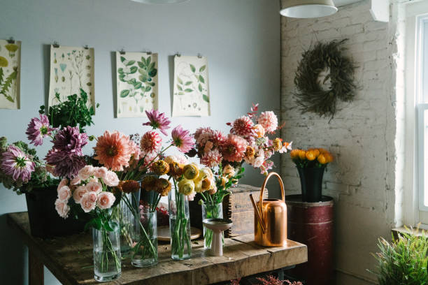 flower shop - home decoration stock pictures, royalty-free photos & images