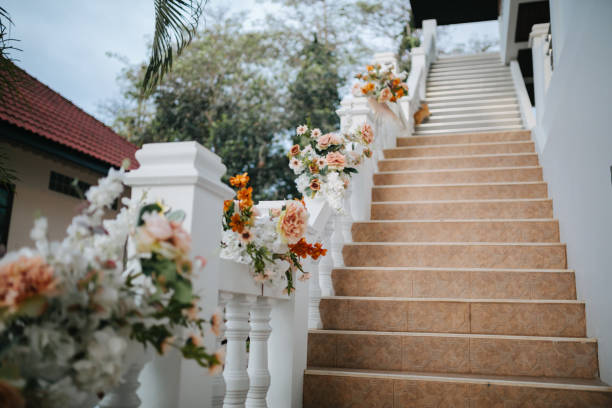 flowers at the wedding. - garden decoration stock pictures, royalty-free photos & images