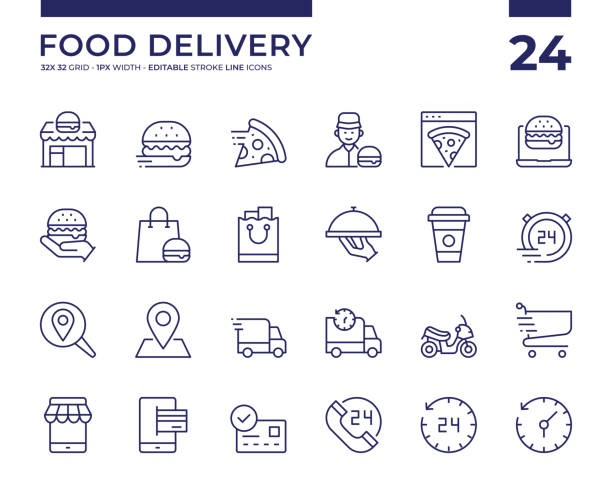 food delivery - junk food stock illustrations
