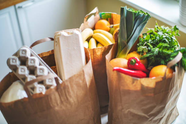 food delivery during quarantine - food stock pictures, royalty-free photos & images