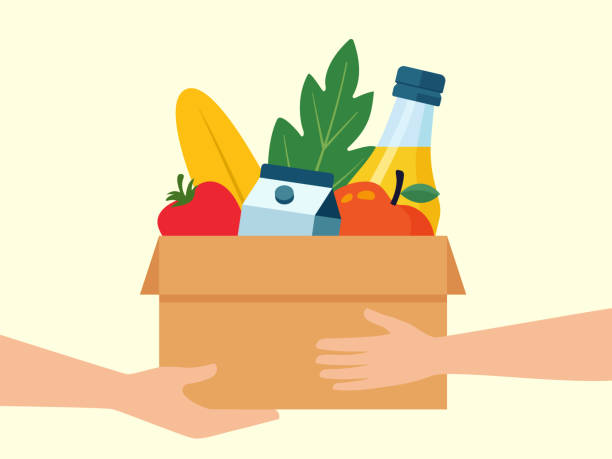 food donation - food stock-grafiken, -clipart, -cartoons und -symbole