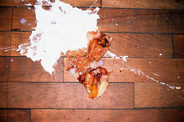 food in a mess on the floor - food stock-fotos und bilder