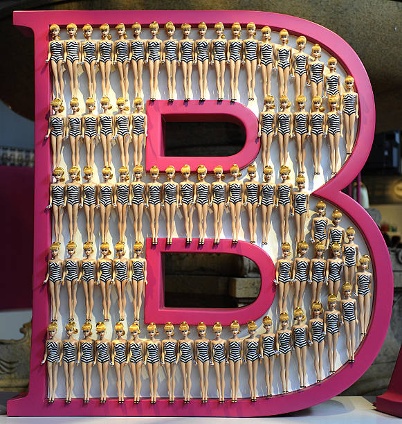 Foot-tall letters filled with Barbie Dolls before the Barbie Runway Show during the 2009 Mercedes Benz Fashion Week in New York February 14, 2009....