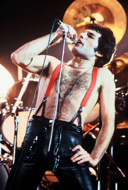 Freddie Mercury of the rock band Queen performs in concert June 1979 in Paris, France.