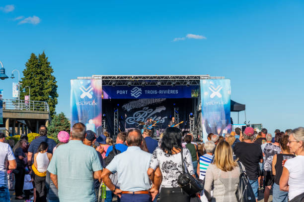 free music concert at harbor of trois-rivieres in canada - concert stock pictures, royalty-free photos & images