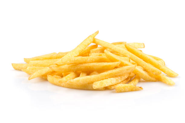 french fries isolated - junk food stock pictures, royalty-free photos & images