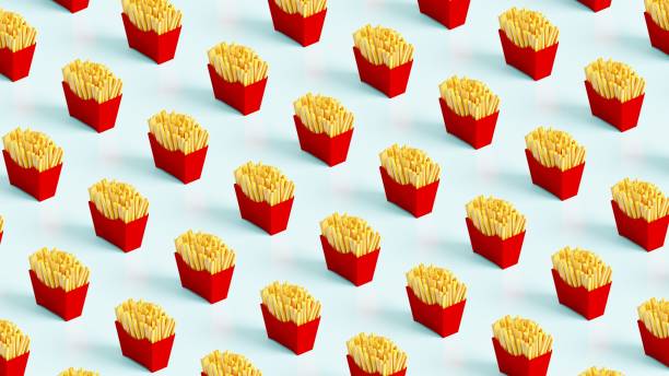french fries low poly pattern background - junk food stock pictures, royalty-free photos & images