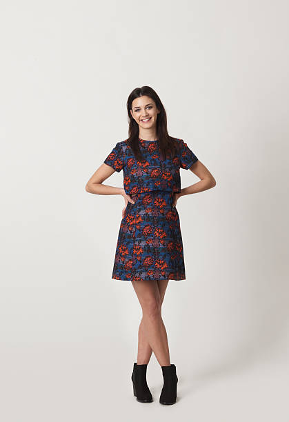 full-length portrait of a young woman - fashion stock pictures, royalty-free photos & images