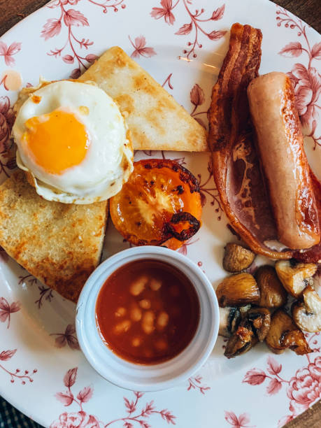 full breakfast - junk food stock pictures, royalty-free photos & images