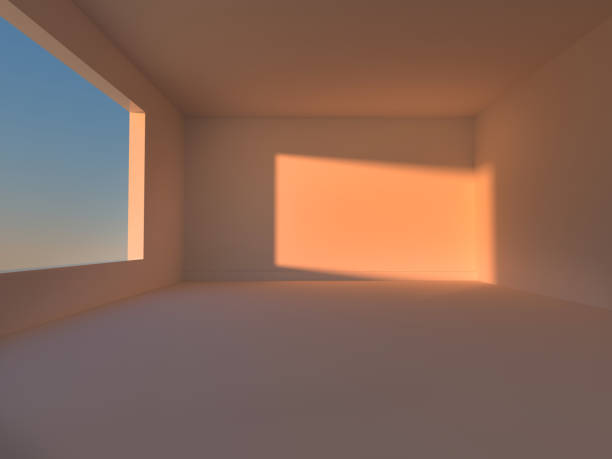 futuristic empty room, 3d rendering - home decoration stock pictures, royalty-free photos & images