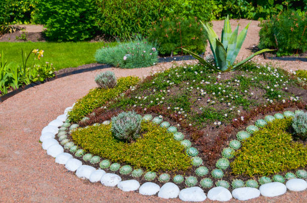 garden arrangement - garden decoration stock pictures, royalty-free photos & images