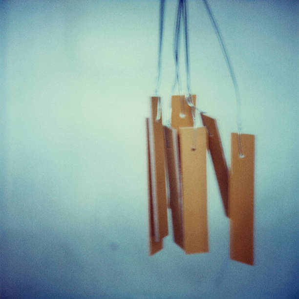 garden chimes. - garden decoration stockfoto's en -beelden