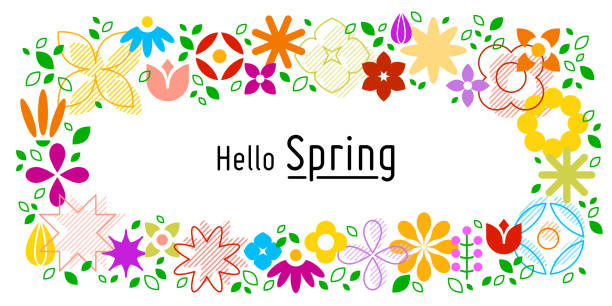 geometric flower background - garden decoration stock illustrations