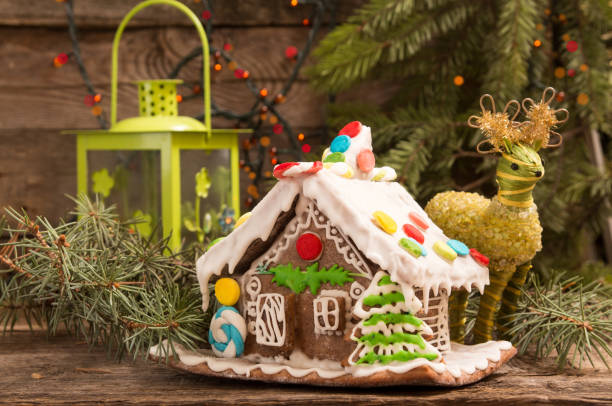 gingerbread house european christmas holiday traditions - garden decoration stock pictures, royalty-free photos & images