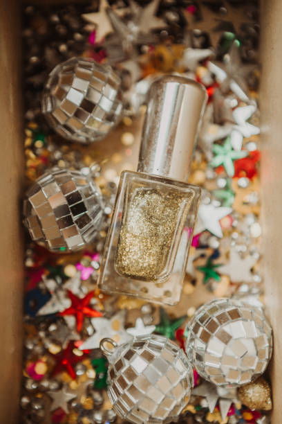 glitter nail polish - nails art stock pictures, royalty-free photos & images