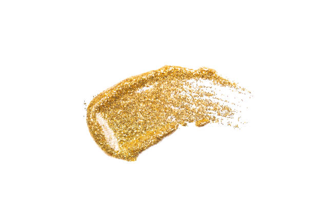 golden brushstroke of cosmetics - nails art photos et images de collection