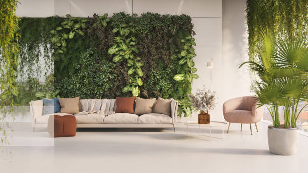 green living room - home decoration stock pictures, royalty-free photos & images