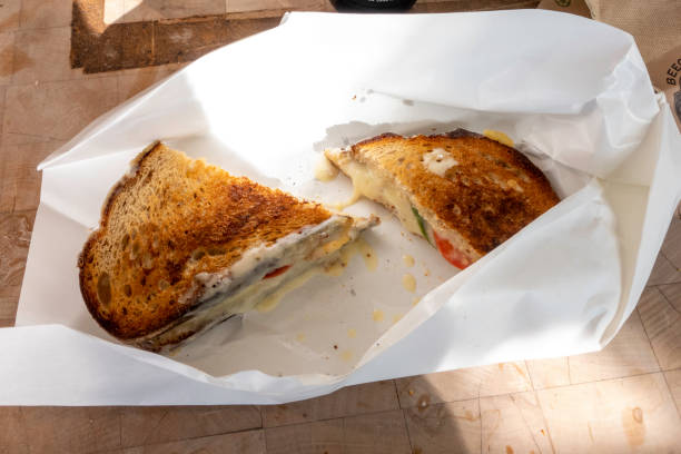 grill cheese sandwich close up - junk food stock pictures, royalty-free photos & images