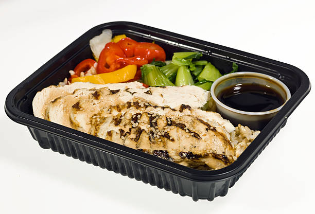 grilled chicken teriyaki dinner - junk food stock pictures, royalty-free photos & images