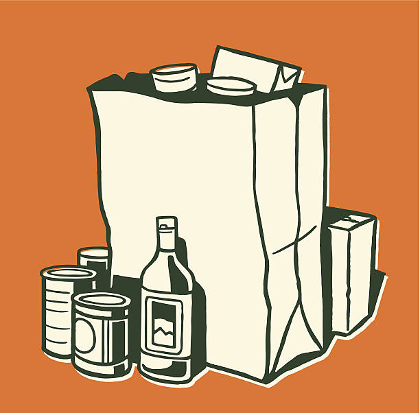 groceries - food stock illustrations