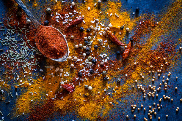 ground spices background - food stock pictures, royalty-free photos & images
