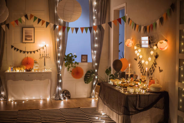 halloween food table - home decoration stock pictures, royalty-free photos & images