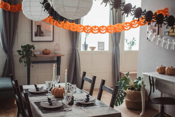 halloween lunch - home decoration stock pictures, royalty-free photos & images