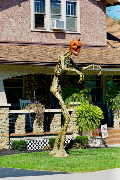 halloween yard decoration, romney, west virginia (usa) - garden decoration stock pictures, royalty-free photos & images