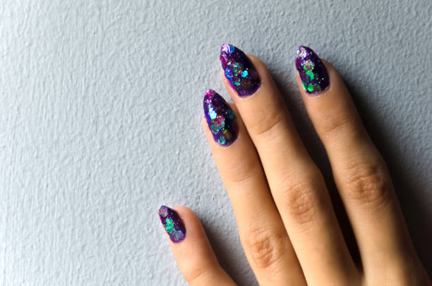 hand showing design nail art - nails art stock pictures, royalty-free photos & images