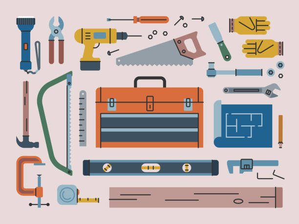 handiwork & tools — brightline series - home decoration stock illustrations