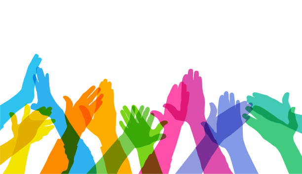 hands clapping - concert stock illustrations