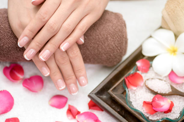 hands spa.manicure concept - nails art stock pictures, royalty-free photos & images