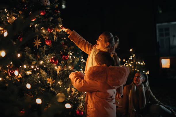 happiest christmas memories - garden decoration stock pictures, royalty-free photos & images