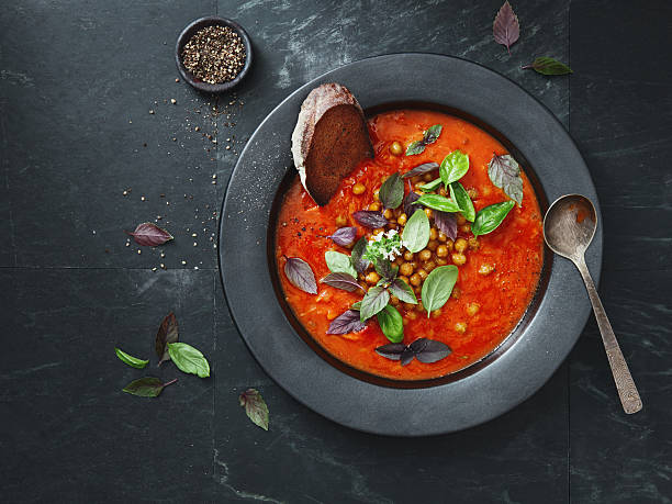 harissa soup with potato and chickpeas - food stock pictures, royalty-free photos & images