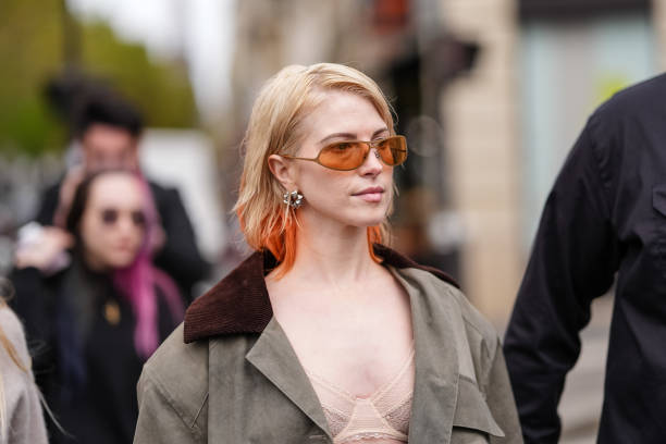 Hayley Williams is seen, outside Stella McCartney, during the Paris Fashion Week Spring/Summer 2025 on September 30, 2024 in Paris, France