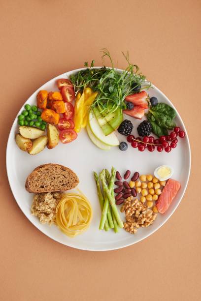 healthy food ingredients on a ceramic plate,indonesia - food stock pictures, royalty-free photos & images