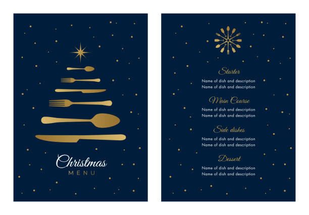 holidays menu template. - food stock illustrations