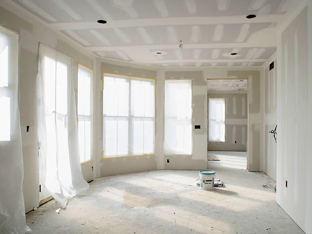 home addition newly drywalled - home decoration stock pictures, royalty-free photos & images