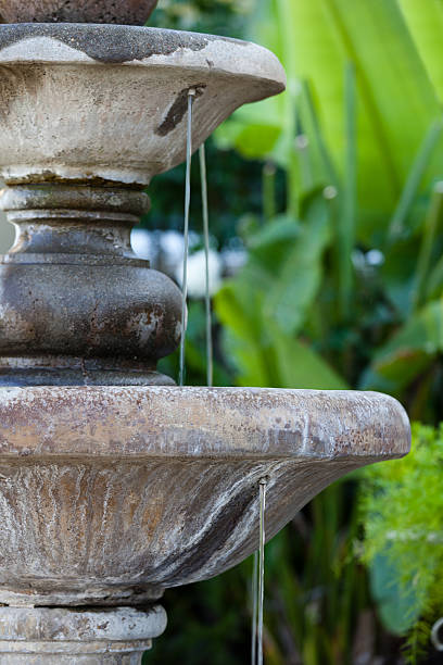 home and garden fountain drip - garden decoration stock pictures, royalty-free photos & images