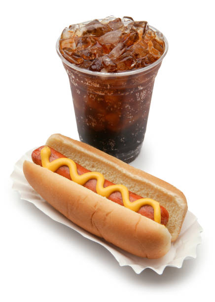 hot dog and soda - junk food stock pictures, royalty-free photos & images
