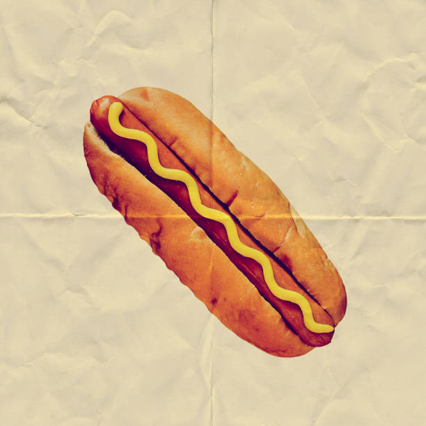 hot dog on paper - junk food stock pictures, royalty-free photos & images