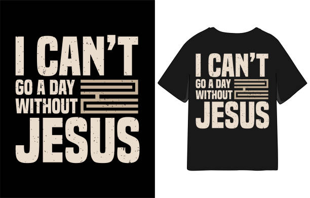 ich kann keinen tag ohne jesus christliche motivation typografie t-shirt-design gehen - fashion stock-grafiken, -clipart, -cartoons und -symbole