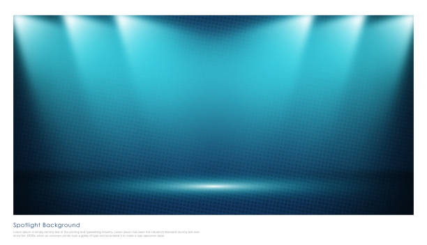 illuminated stage with scenic lights - concert stock illustrations