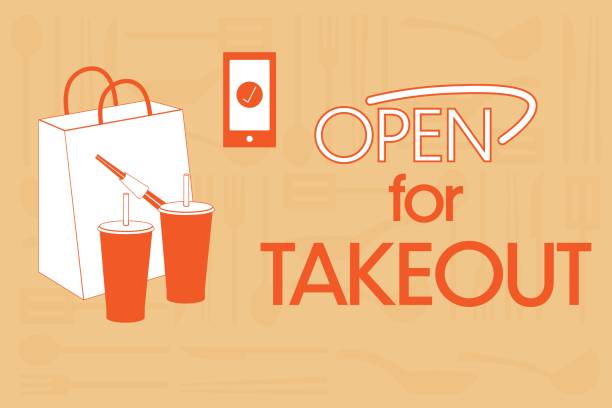 illustration of takeout food - junk food stock illustrations